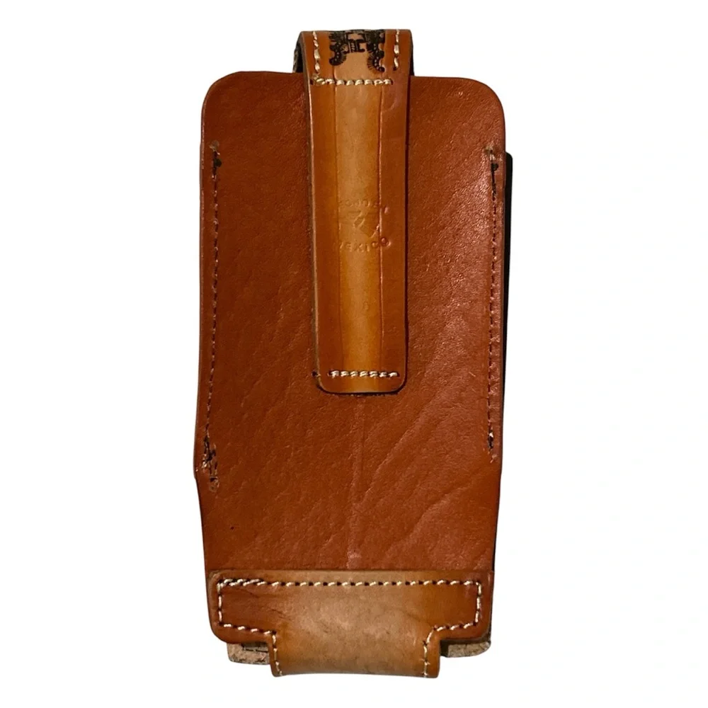 Western Leather Phone Holster- Funda vaquera de piel Brown and Black